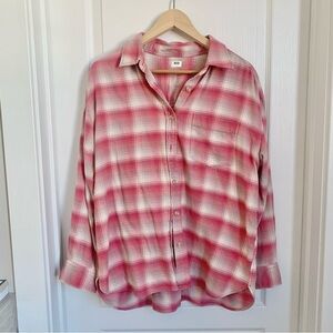 Uniqlo Women’s Flannel Shirt pink size L